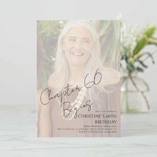 Chapter 60 Custom Sixtieth Birthday Photo 招待状 (スタンド正面)