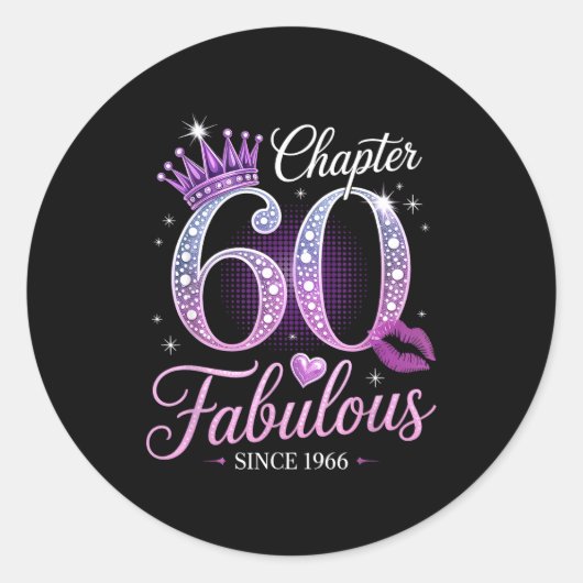 Chapter 60 Fabulous Since 1966 60th Birthday Queen ラウンドシール (正面)