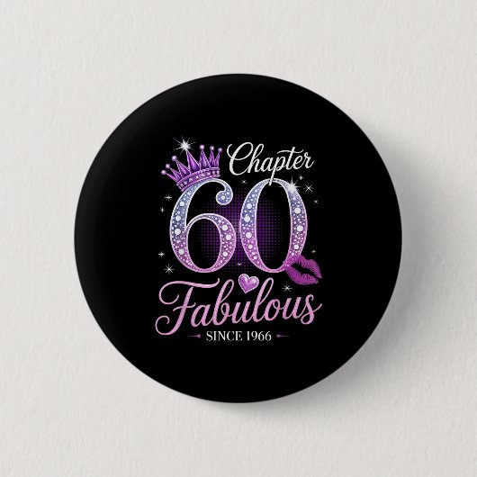Chapter 60 Fabulous Since 1966 60th Birthday Queen 缶バッジ (正面)