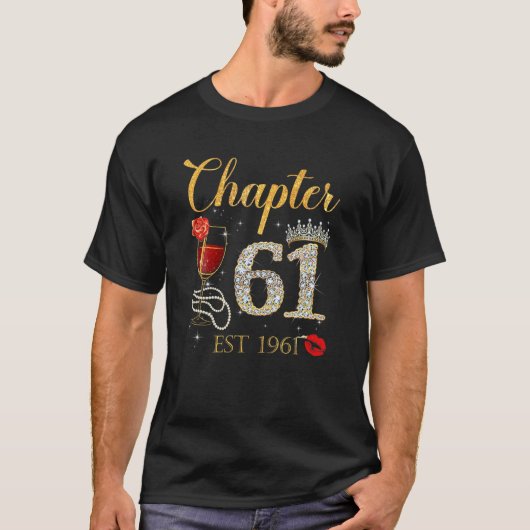 Chapter 61 Years EST 1961 61誕生日Red Rose W Tシャツ (正面)