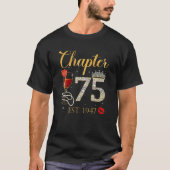 Chapter 75 Years EST 1947 75Th Birthday Red Rose W Tシャツ (正面)