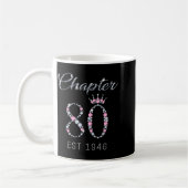 Chapter 80 Est 1946 80th Birthday Tee Gift For Wom コーヒーマグカップ (左)