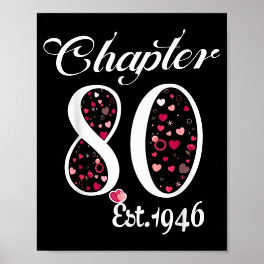 Chapter 80 est 1946 happy 80th birthday girl giftC ポスター (正面)