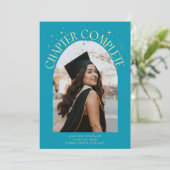 Chapter Complete Aqua Blue Arch Frame Photo Grad 案内状 (スタンド正面)