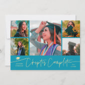 Chapter Complete Aqua Blue Grad Multi Photo 案内状 (正面)