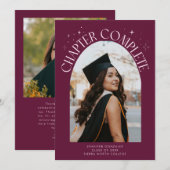 Chapter Complete Cranberry Arch Frame Photo Grad 案内状 (正面/裏面)