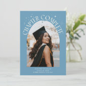 Chapter Complete Denim Blue Arch Frame Photo Grad 案内状 (スタンド正面)