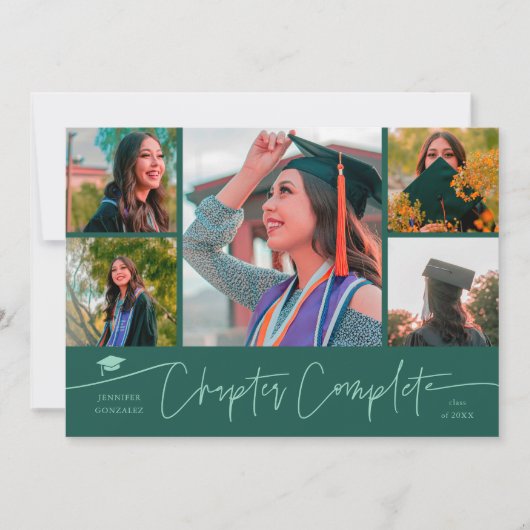 Chapter Complete Green Grad Multi Photo 案内状 (正面)