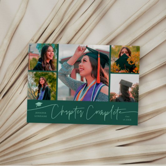 Chapter Complete Green Grad Multi Photo 案内状