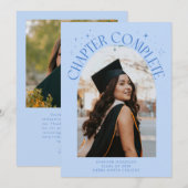 Chapter Complete Icy Blue Arch Frame Photo Grad 案内状 (正面/裏面)