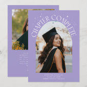 Chapter Complete Lilac Arch Frame Photo Grad 案内状 (正面/裏面)