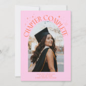 Chapter Complete Orange Arch Frame Photo Grad 案内状 (正面)