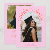 Chapter Complete Orange Arch Frame Photo Grad 案内状 (正面/裏面)