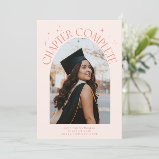 Chapter Complete Peach Arch Frame Photo Grad 案内状 (スタンド正面)
