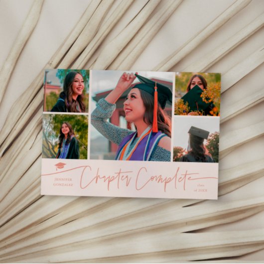 Chapter Complete Peach Grad Multi Photo 案内状