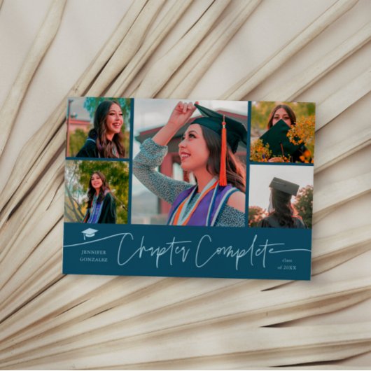 Chapter Complete Teal Grad Multi Photo 案内状
