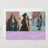 Chapter Complete Typography Wisteria Grad Photo 案内状 (正面)