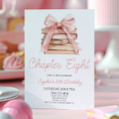 Chapter Eight Pink Bow Books 8th Birthday Party 招待状