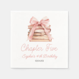 Chapter Five ピンクのリボンの本 5歳の誕生日パーティー スタンダードカクテルナプキン