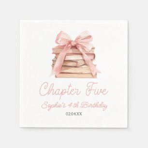 Chapter Five ピンクのリボンの本 5歳の誕生日パーティー スタンダードカクテルナプキン