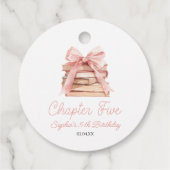 Chapter Five ピンクのリボンの本 5歳の誕生日パーティー フェイバータグ (裏面)