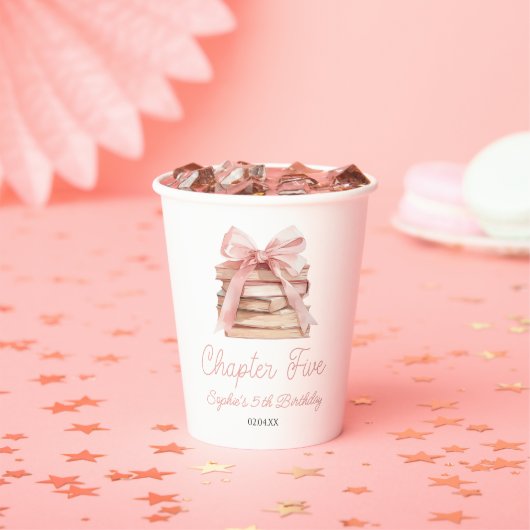 Chapter Five ピンクのリボンの本 5歳の誕生日パーティー 紙コップ (インサイチュ)