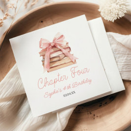 Chapter Four ピンクのリボンの本 4歳の誕生日パーティー スタンダードカクテルナプキン