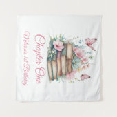 Chapter One 1st Girl Book First Birthday Backdrop タペストリー (正面(横))