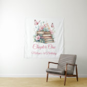 Chapter One 1st Girl Book First Birthday Backdrop タペストリー (インサイチュ)