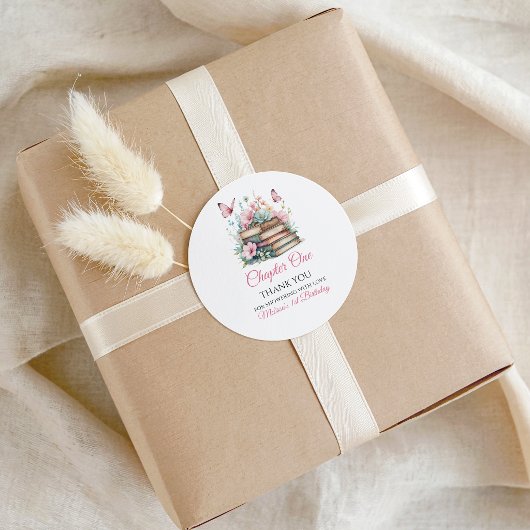 Chapter One 1st Girl Book Theme First Birthday ラウンドシール