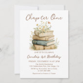 Chapter One Floral Books 1st Birthday Invitation 招待状 (正面)