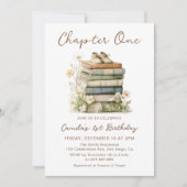 Chapter One Floral Books 1st Birthday Invitation 招待状 (正面)