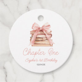Chapter One Pink Bow Books 1st Birthday Party フェイバータグ