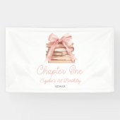 Chapter One Pink Bow Books 1st Birthday Party 横断幕 (横)