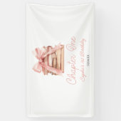 Chapter One Pink Bow Books 1st Birthday Party 横断幕 (縦)