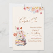 Chapter One Storybook 1st Birthday Floral Boho 招待状 (正面)