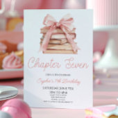 Chapter Seven Pink Bow Books 7th Birthday Party 招待状