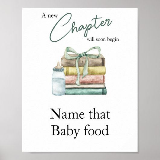 Chapter Storybook Baby shower Name thatベビー・フード ポスター (正面)