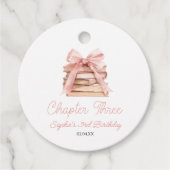 Chapter Three Pink Bow Books 3rd Birthday Party フェイバータグ (正面)