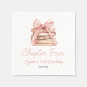 Chapter Three Pink Bow Books 4th Birthday Party スタンダードカクテルナプキン (正面)