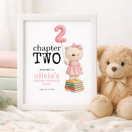 Chapter Two Bear Books Girl 2nd Birthday welcome  ポスター