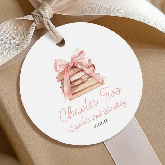 Chapter Two Pink Bow Books 2nd Birthday Party フェイバータグ