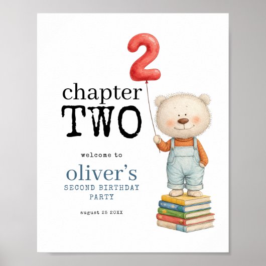 Chapter Two Teddy Bear Books 2nd Birthday welcome  ポスター (正面)