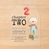 Chapter Two Teddy Bear Books Boy 2nd Birthday アクリル招待状 (正面)