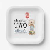 Chapter Two Teddy Bear Books Boy 2nd Birthday ペーパープレート (正面)