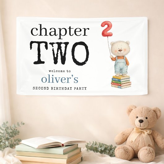 Chapter Two Teddy Bear Books Welcome 2nd Birthday 横断幕
