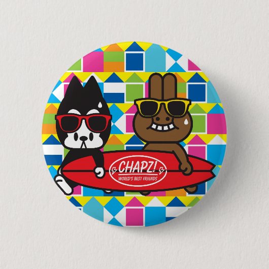 CHAPZ! サーフィンボタン 缶バッジ (正面)
