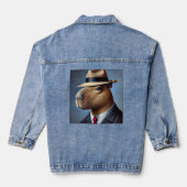 Chaqueta Vaquera mujer con imagen de Capibara デニムジャケット (裏面)