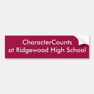 CharacterCountsat Ridgewoodの高等学校 バンパーステッカー