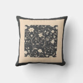 Charcoal and beige floral クッション (裏面)
